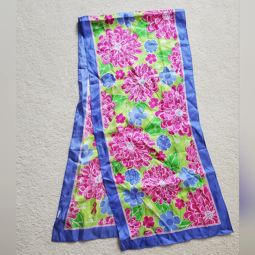 Lilly Pulitzer Floral Long Silky Scarf
